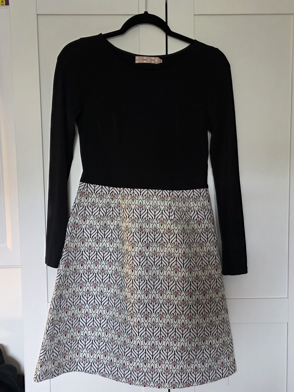 Traffic People Mixed Media Black Dress